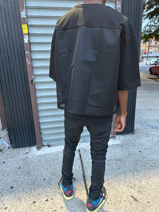 MPR Clothing Oversized Black Football Jersey T-Shirt