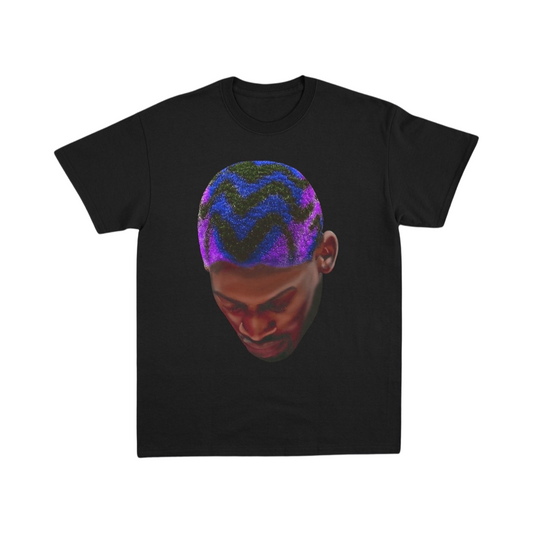 Dennis Rodman Blue Hair Black Oversized T-shirt