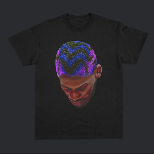 Dennis Rodman Blue Hair Black Oversized T-shirt