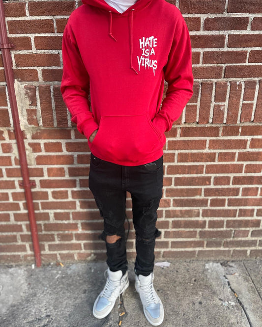 HATE IS A VIRUS Red Hoody