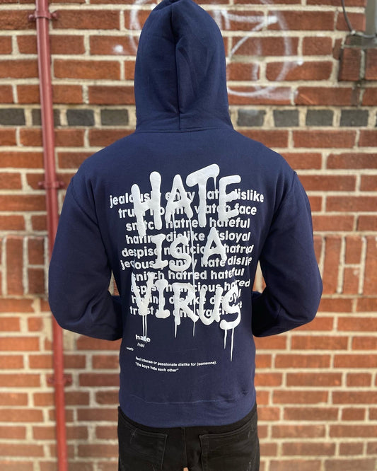 HATE IS A VIRUS Navy Blue Hoody