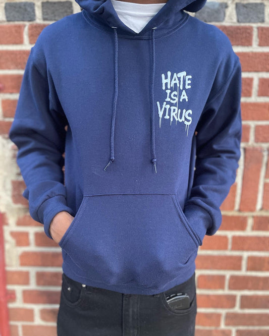 HATE IS A VIRUS Navy Blue Hoody