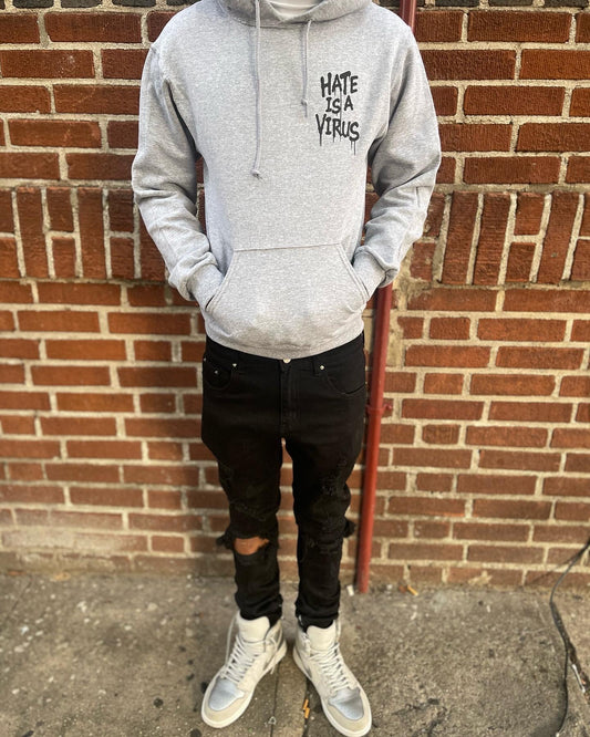 HATE IS A VIRUS Grey Hoody