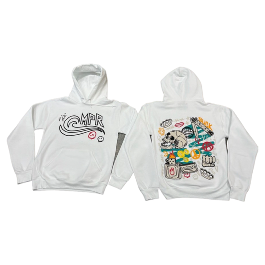 MPR CLOTHING MONEY POWER RESPECT WHITE HOODIE