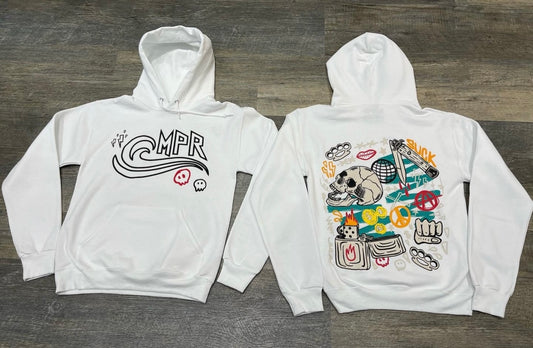 MPR CLOTHING MONEY POWER RESPECT WHITE HOODIE