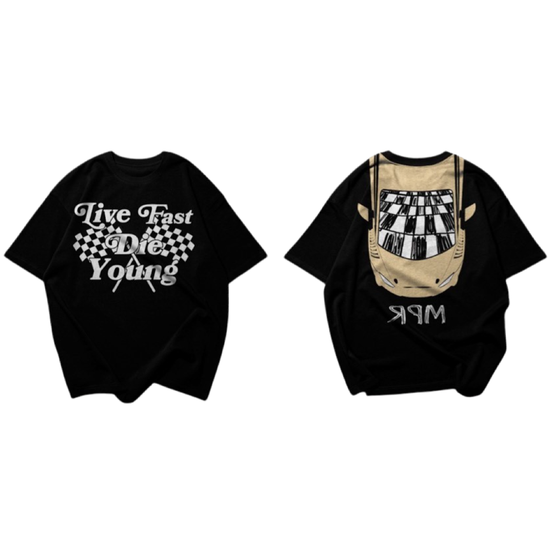 MPR “Live Fast Die Young” Black Oversized T-shirt