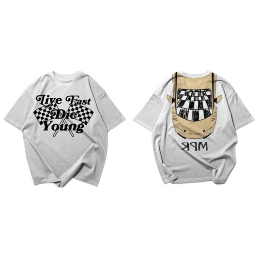 MPR “Live Fast Die Young” White Oversized T-shirt