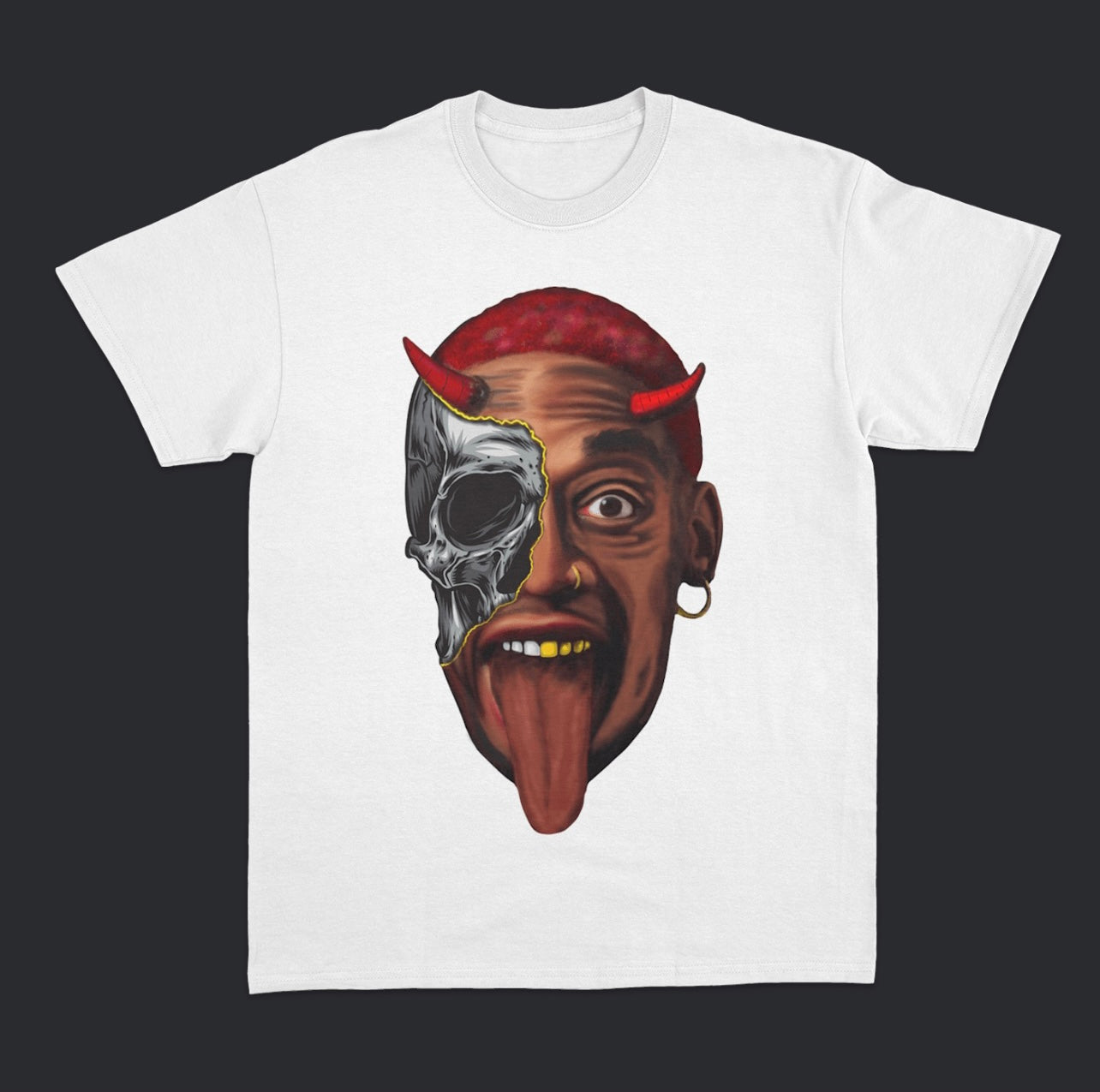 Dennis Rodman Devil White Oversized T-shirt