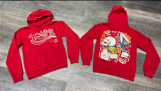 MPR CLOTHING MONEY POWER RESPECT RED HOODIE